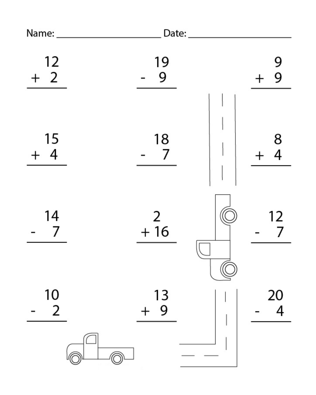 Coloring + Mathmatic 1st & 2nd grade