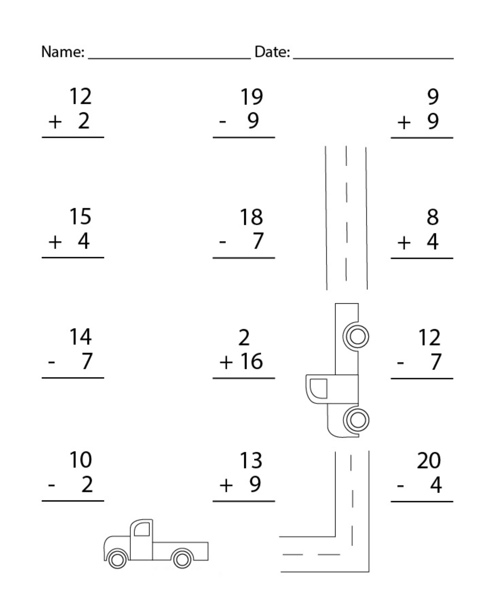 Coloring + Mathmatic 1st & 2nd grade